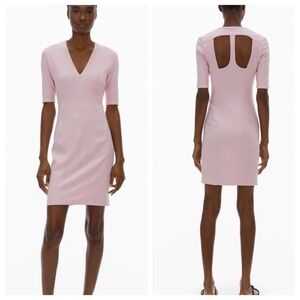 Helmut Lang Light Pink Mini Dress Size Small S Gala Knit Cutout Back
